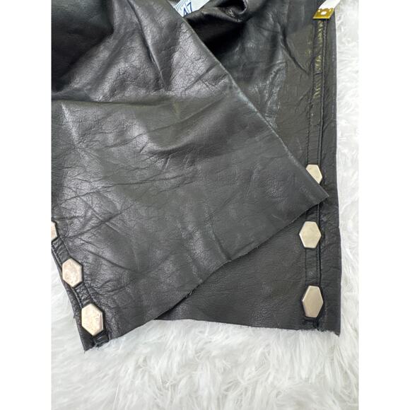 Vintage Wilsons Black Leather Pants 80s High Waist Rocker biker waist 32 - Picture 10 of 16